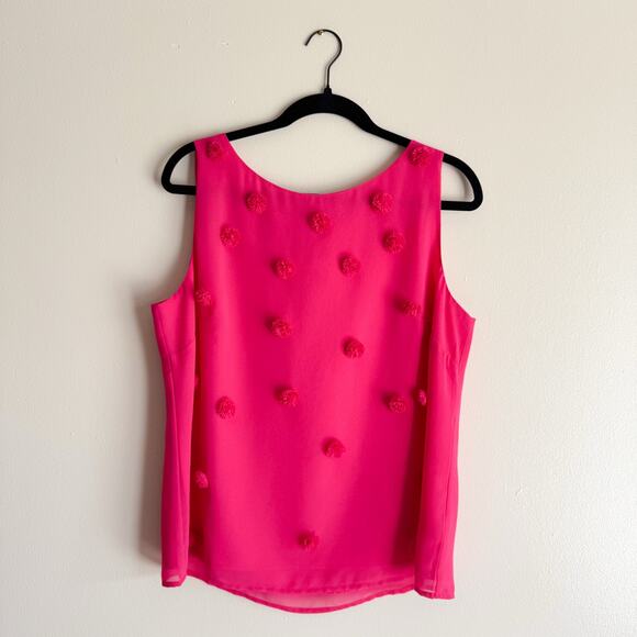 Talbots Tops - rsvp by Talbots Pink Sleeveless Pom Pom Bow Back Tank Top Blouse - Large